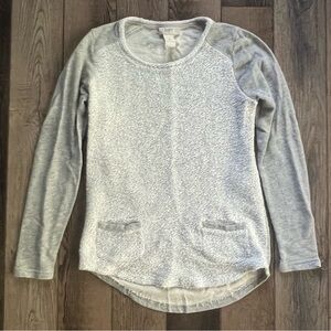 Ann Taylor Loft Gray Long Sleeve Sweater with Pockets Size XS